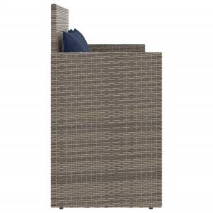 Banco de Jardín de Mimbre Sintético Gris Medio con Acero y Poliéster para Uso en Patio - Product Image 5