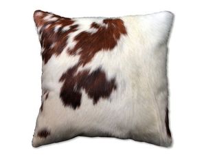 Square cowhide Pillow Cowhide Pattern Brown and White Home Decor - Product Image 3