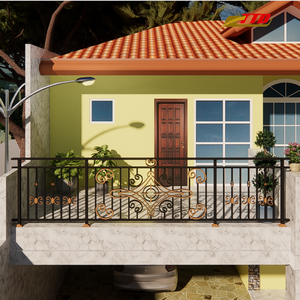 Barandilla de Escalera Moderna de Hierro con Detalles Ornamentales y Pasamanos Interior de Hierro Personalizado para Espacios Elegantes de Balcón y Escalera - Product Image 1