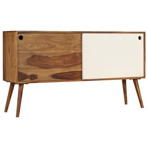 Credenza in Legno Massello di Acacia Marrone e Bianco 46.5x11.8x26.0 Pollici - Product Image 1