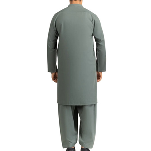 Costume traditionnel pakistanais pour homme, shalwar kameez vert sauge, kurta pyjama de créateur, tissu de haute qualité, vêtements ethniques. - Product Image 3