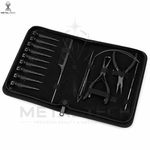 Premium Quality Heavy Duty With Portable Storage Case Durable Multi Purpose Portable Black Color Hair Extension <b>Tools</b> Kits - Product Image 3