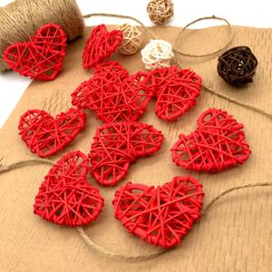 Top rated valentine <b>ornament</b> essentials heart charm cheapest price rattan hearts various color - Product Image 5