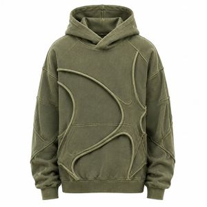 Regular Fit Hooded Sweatshirt Solid Design Men's Knitted Cotton <b>Raglan</b> Sleeve Quick Dry Breathable Eco-Friendly Pullover Autumn - Product Image 3