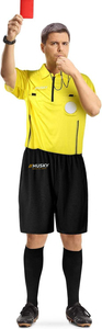 Zuoyala Unisex Yellow Referee Jersey Set Pockets Black Shorts Breathable Polyester Uniform Adults Silk Screen Heat-Transfer - Product Image 2