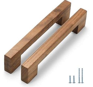 Juego de tiradores y pomos de madera para muebles, diseño redondo moderno, hechos a mano, ligeros y duraderos para puertas de armarios de entrada y uso exterior - Product Image 6
