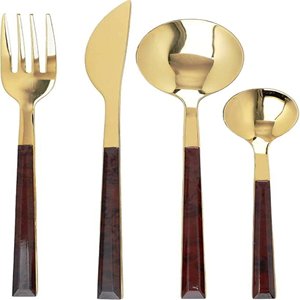 Ensemble de couverts à imprimé léopard, manches en acier inoxydable, compatibles lave-vaisselle, pour la maison, les restaurants, les hôtels, les mariages - Product Image 5