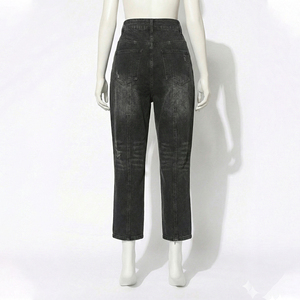 Pantalones Cargo Vaqueros de Lona para Mujer, a la Moda, de Venta Caliente, Ajustados, Resistentes al Viento, Lavado Medio, Transpirables, Casuales, Estilo Urbano, para Invierno - Product Image 2