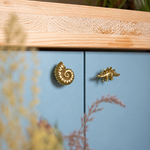 Solid Brass Nautilus Shell <b>Cabinet</b> <b>Knob</b> <b>Gold</b> Finish Decorative Drawer Pull Wardrobe Door Furniture Hardware Animal Design - Product Image 1