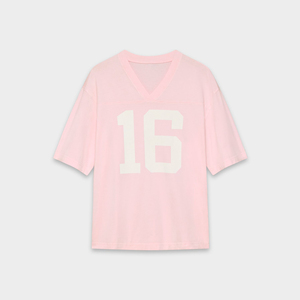 Camiseta de Verano para Mujer, de Algodón de Lujo, Transpirable, Talla Grande, con Efecto Desgastado, Lavado Ácido Personalizado, Logotipo Vintage, Cuello en V, de Alta Calidad - Product Image 6
