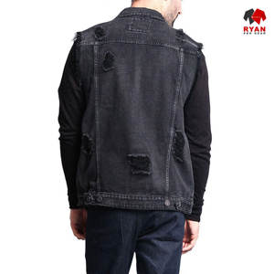 Gilet en jean unisexe sans manches, design personnalisé, écologique, tendance, avec logo personnalisé, Ryan Pro Gear - Product Image 3