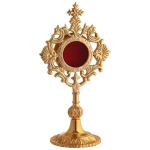 Nueva Monstranza de Latón de Alto Brillo, Monstranza Decorativa de Latón para Adoración Eucarística, Vaso Sagrado para Altar de Iglesia, Católica - Product Image 2
