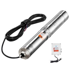 Pompe submersible pour puits profond de 1 CV pour systèmes d'irrigation agricole, débit de 31,7 GPM, hauteur de refoulement de 207 pieds, cordon de 32,81 pieds, boîtier de commande externe - Product Image 1