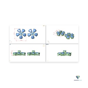 Bague florale pour femme en or blanc 14 carats massif avec diamant de laboratoire en forme de poire de 0,76 ct - Product Image 4