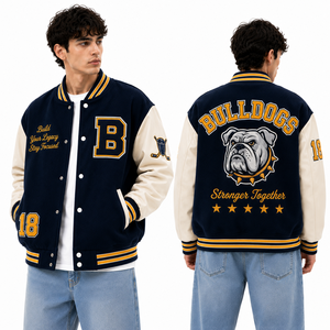 Custom Letterman Jacket Private Label Wool Leather Sleeve Varsity Bomber For School Sports Teams Sportswear Outerwear Streetwear - Product Image 4