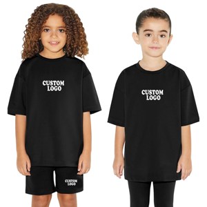 Conjunto de Camiseta y Pantalones Cortos Cómodos de Última Moda para Niños, Camiseta de Manga Corta con Pantalones Cortos, Conjunto Deportivo y de Ocio Personalizado para Niños y Niñas - Product Image 2