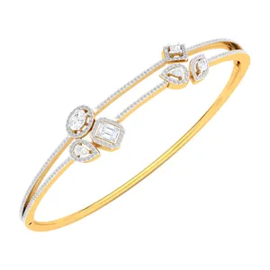 EtherStar Jewels - Pulsera de Cadena con Diamantes Cultivados en Laboratorio de 2 CTW, Oro Sólido de 18K, Halo Dividido, Joyería Fina para Mujer, Certificación IGI - Product Image 4