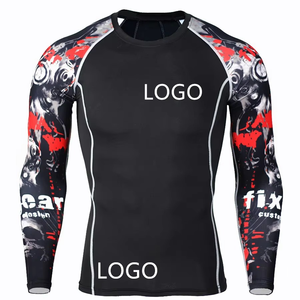 Camiseta de Compresión para Hombre, Diseño OEM ODM, Sublimada, de Spandex, para BJJ, Gimnasio, Surf, Buceo, MMA - Product Image 3