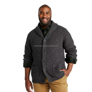 Pull en laine/acrylique torsadé à col en V pour homme, idéal pour le quotidien, avec logo personnalisé, pour l'hiver - Product Image 3