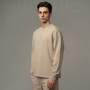 T-shirt décontracté surdimensionné à manches longues 100 % coton pour homme, style été, col rond, coupe ample, idéal pour le sport - Product Image 6