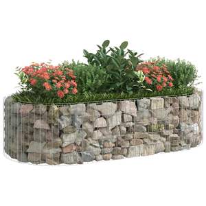 Bac à plantes surélevé en gabion de fer galvanisé 78,7x39,4x19,7 pouces pour la plantation de légumes et de fleurs dans le jardin - Product Image 5