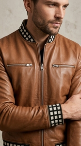 Veste en similicuir moderne pour homme – Vêtement d'extérieur décontracté et élégant avec fermeture éclair – Idéale pour l'hiver et le streetwear – Qualité export pour les acheteurs en gros - Product Image 5