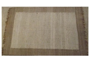 Alfombra de Yute con Patrón Geométrico, Alfombra de Fibra Natural Hecha a Mano, Alfombra de Estilo Marroquí en Blanco y Negro para Sala de Estar, Dormitorio, Decoración del Hogar - Product Image 4