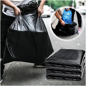 Bolsa de Basura de Plástico Negra Resistente con Cordón, Reciclable, Impermeable, con Impresión de Logotipo Personalizado - Product Image 5