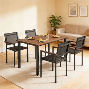 Set Tavolo e Sedie da Esterno per Terrazzo e Giardino, Ideale per Intrattenimento all'Aperto - Product Image 2