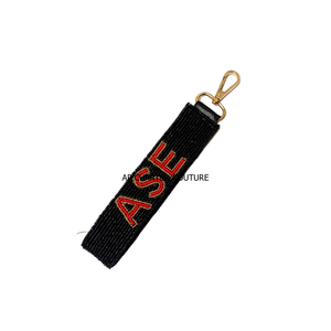 Porte-clés en tissu perlé de perles de verre faites à la main, brodées et personnalisées, accessoires de clés sur mesure, collection 2027 – Vente Flash - Product Image 1
