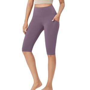 Shorts de Yoga de Cintura Alta para Mujer, al por Mayor, Personalizados, con Bolsillo Lateral, de Nailon y Spandex, para Gimnasio y Entrenamiento, Fabricante - Product Image 5