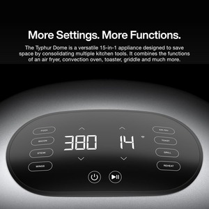 โดม 2 เอไอ สมาร์ท แอร์ฟรายเออร์, หม้อทอดไร้น้ำมันขนาดใหญ่แบบแบน พร้อมระบบทำความร้อนด้านบนและด้านล่าง, หม้อทอดดิจิตอลทำความสะอาดตัวเองได้ - Product Image 5