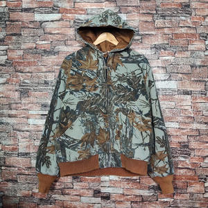 Sudadera con capucha unisex personalizada de algodón con camuflaje y forro polar, cortavientos, con cremallera, de invierno, de 2 piezas, estilo urbano, con bolsillos, de gran peso y oversize. - Product Image 2
