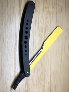 Rasoir droit pliant Barber Edge avec manche en acier inoxydable, lame unique, couleur personnalisée - Product Image 2