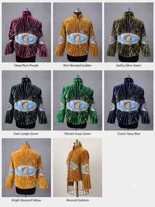 Chaqueta Suzani de Terciopelo Verde Oliva al por Mayor para Hombre, Chaqueta Bordada de Diseñador Premium, Ropa Exterior Étnica Tradicional Multicolor - Product Image 6