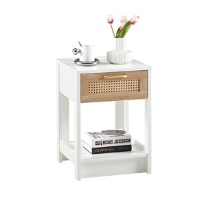 15.75\" Modern Rattan <b>End</b> <b>Table</b> with Drawer Stylish Nightstand for Bedroom and Living Room Side <b>Table</b> for Home Decor - Product Image 5