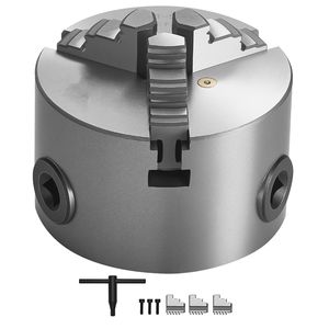 3 Inch (80 Mm) Manual 3 Jaw Lathe Chuck Self Centering Feature 0.08 2.48 (2 63 Mm) Clamping Range <b>T</b> <b>Key</b> Fixing Screws Reversi - Product Image 1