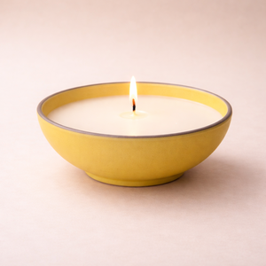 Yellow Glaze Ceramic <b>Candle</b> Vessel Wide Bowl Thick Durable Heat Resistant Smooth Finish Single <b>Wick</b> Luxury Home Decor - Product Image 2