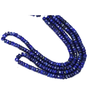 Cuentas Heishi facetadas de lapislázuli de alta calidad en forma de neumático, cuentas de piedras preciosas facetadas de lapislázuli natural en forma de rueda para joyería. - Product Image 4