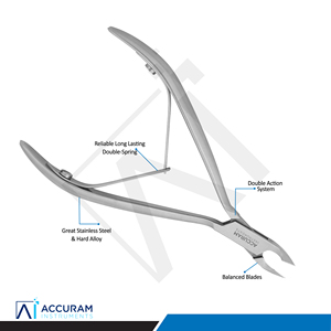 Cortauñas Profesional Accuram para Cutículas, Ergonómico, en Forma de Luna, de Acero Inoxidable, para Manicura y Pedicura - Product Image 4