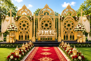 Victorian Style Black Gold Theme <b>Frames</b> for Reception Stage, Luxury <b>Wedding</b> & Event Decor Manufacturer Exporter Wholesale Prices - Product Image 2