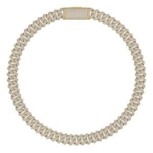 Cadena Cubana con Acabado en Oro Blanco para Hombre, Diamantes Cultivados en Laboratorio de 14K, Joyería Hip Hop, Lujo para Bodas y Compromisos - Product Image 1