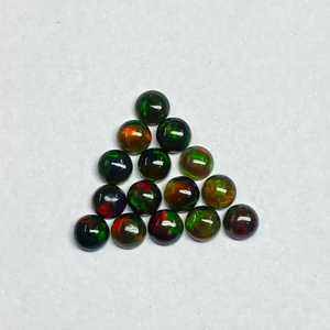 อัญมณีทรงหลวมหลังเรียบสีดำ6มม. โอปอลจากเอธิโอเปีย - Product Image 3