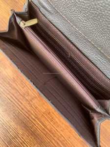 Nouveau portefeuille de sculpture usiné à la main de concepteur pochette portefeuille en cuir de fourrure de vachette élégant multi-utilisations embrayages en cuir occidental pour les femmes - Product Image 6