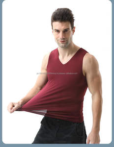 Men's XL Size Tank Top High Quality Breathable Summer Casual Sportswear V-<b>Neck</b> Sleeveless Design Solid Color Made Polyester for - Product Image 4