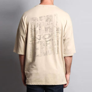 Camiseta Gráfica Personalizada de Gran Tamaño para Hombre, Estilo Urbano, de Algodón, Manga Corta, con Estampado Delantero y Trasero, Personalizada, OEM, al por Mayor - Product Image 4