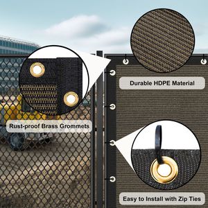 Recinzione in Vinile per la Privacy da 2,4 m - Barriera Antiroditore 1,5 m x 7,6 m in HDPE Marrone per la Sicurezza del Giardino - Product Image 6