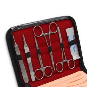 Complete Electric Suture Practice Kit Stainless Steel Instruments Pre-Cut Wounds <b>Pad</b> for Medical Veterinary Student Training - Product Image 6