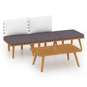 Conjunto de Muebles de Jardín Modulares Medianos de Madera de Acacia Sólida Gris Oscuro, Muebles de Exterior de Primera Calidad - Product Image 2