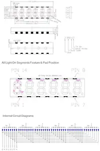 Низкая стоимость 0,25 0,28 0,36 0,39 0,56 0,7 0,8 дюймов от 7-сегментного дисплея led от 1 до 6 цифр